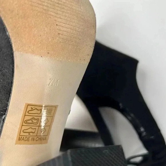 Pierre Dumas Black Faux Suede Slingback Heeled Mules NWOT size 7 - Picture 6 of 7